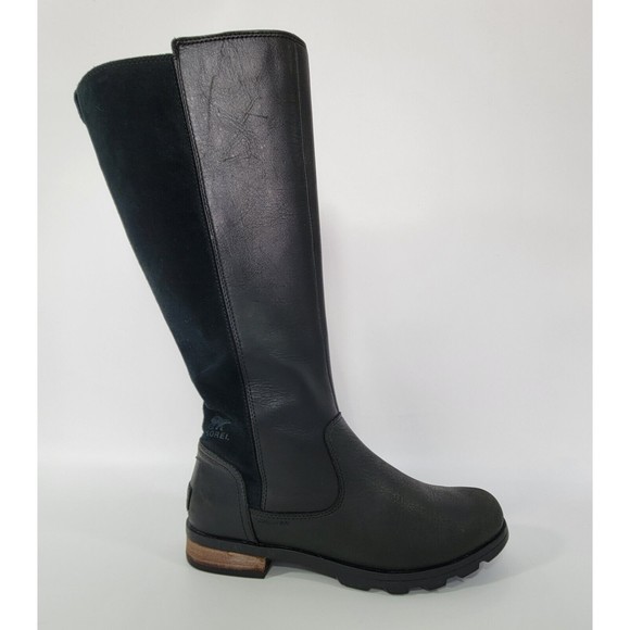 Sorel Women’s Black Leather Emelie 15" Tall Riding Boots NL3311-010 Size 8.5 - Picture 2 of 16